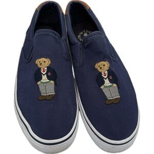 POLO RALPH LAUREN Thompson III Polo Bear Slip On Shoes Blue Men’s Size 13 D